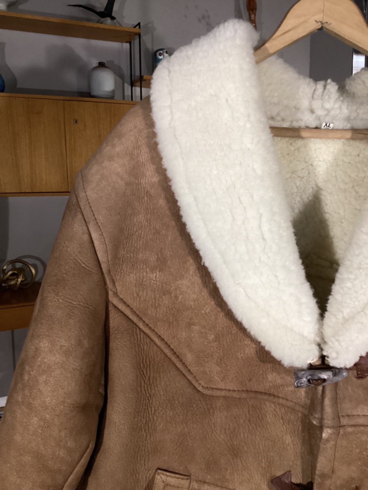 Vintage Men’s Heavy Sheepskin / Leather Western Rancher Plainsman’s COAT sz XL