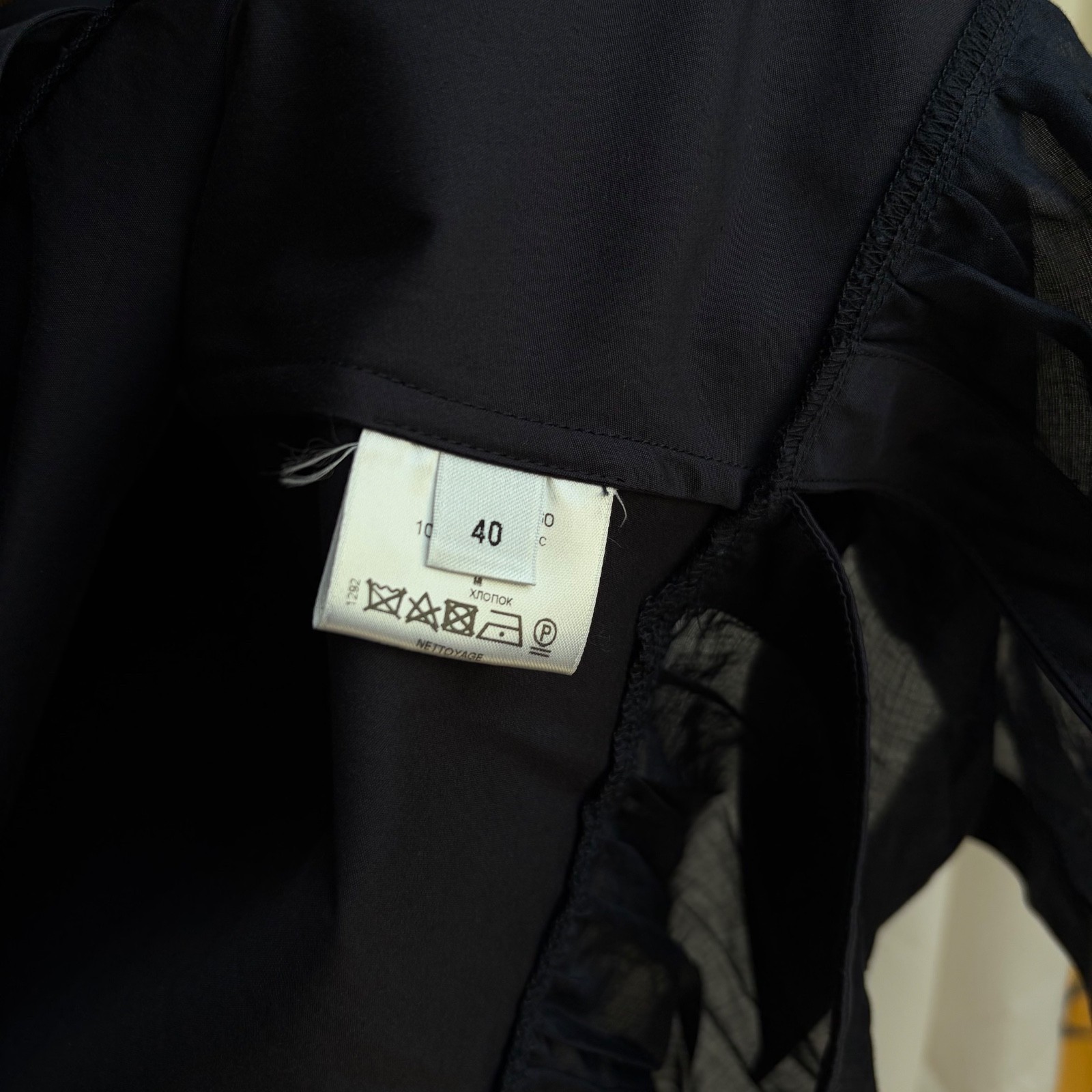 Givenchy Paneled Navy Long Tie Blouse (40) (riccardo tisci)