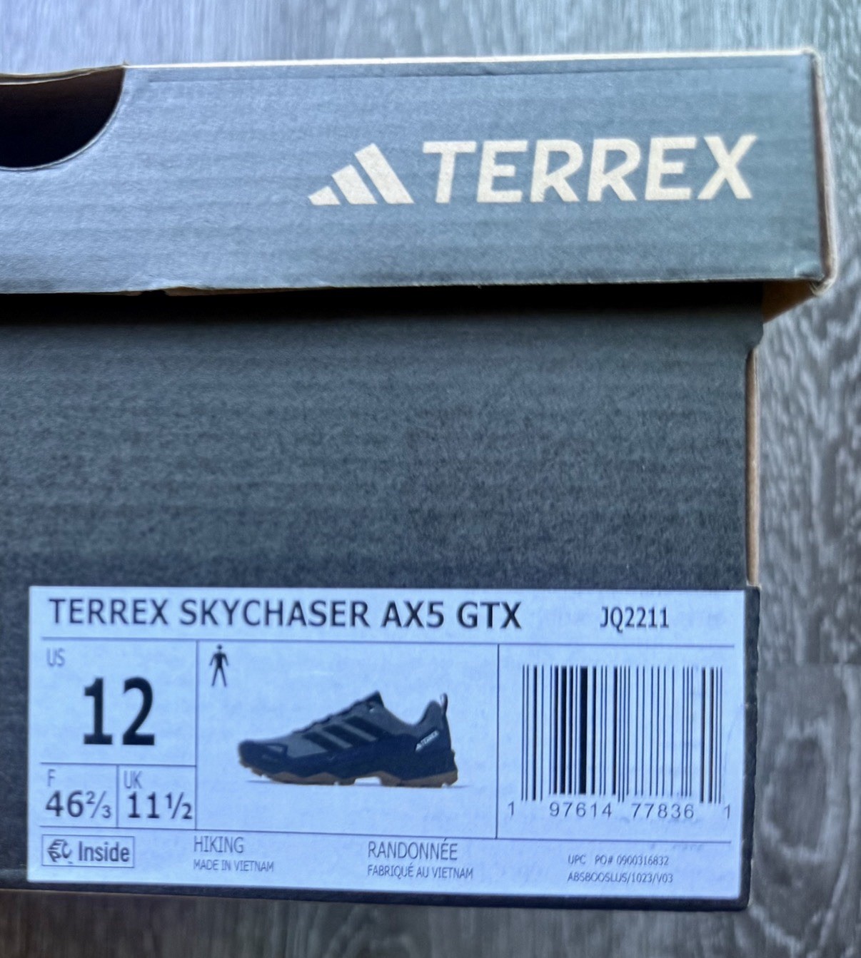 adidas TERREX Skychaser AX5 GTX Gore-Tex Men’s Hiking Shoes US 12 JQ2211