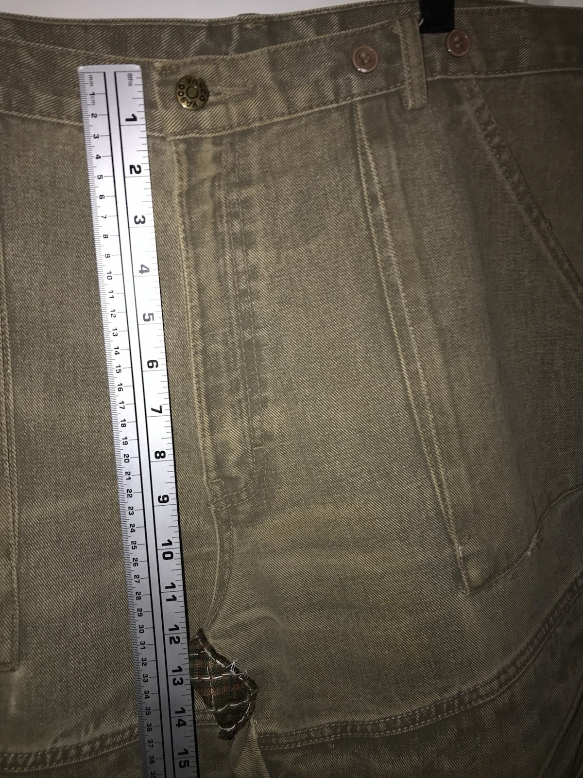 Vintage 70s Vasco Beige Cargo Denim Mechanic Pants Men’s 38×30 Talon Zipper USA