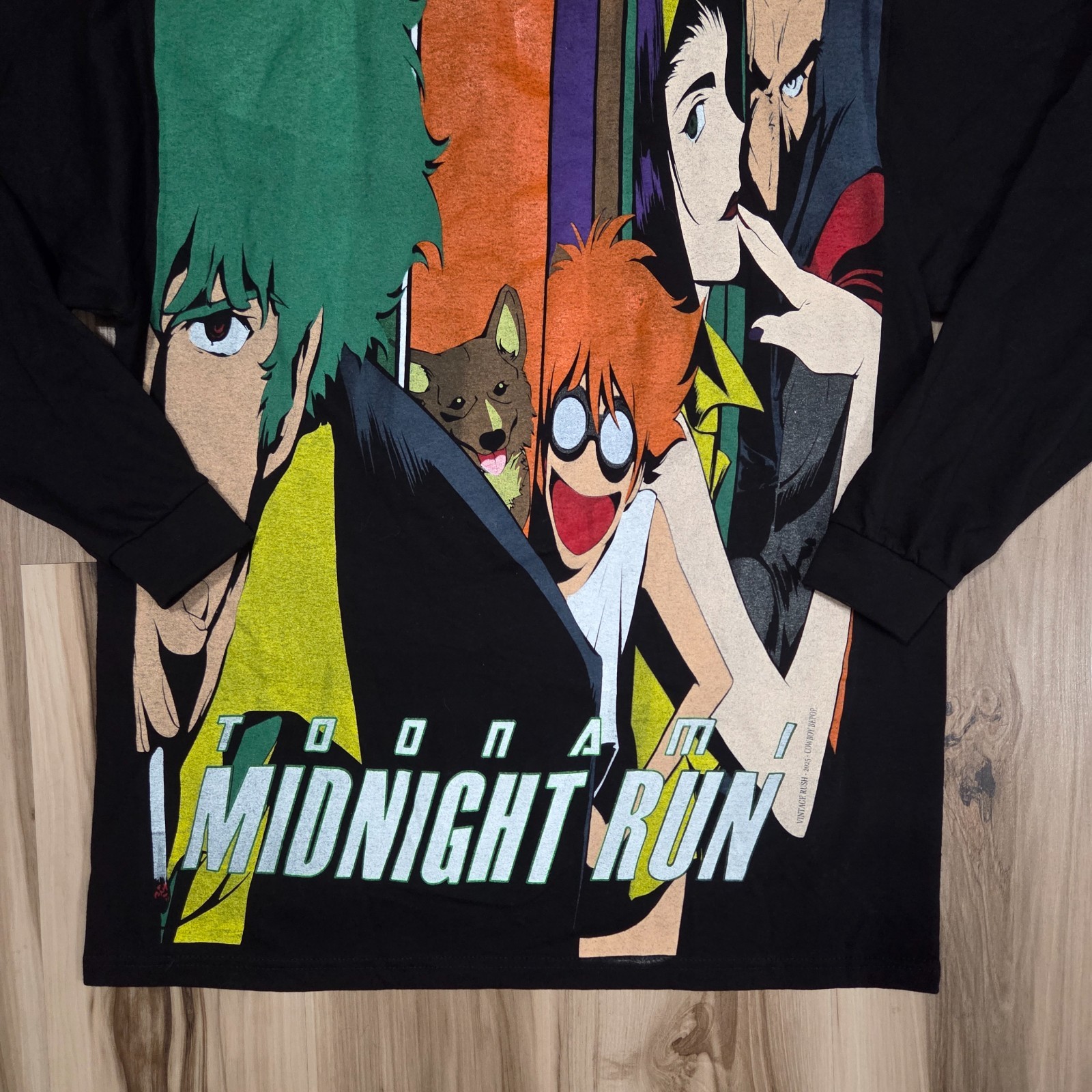 Cowboy Bebop T Shirt Size L Black Bootleg Vintage Rush Anime Adult Swim