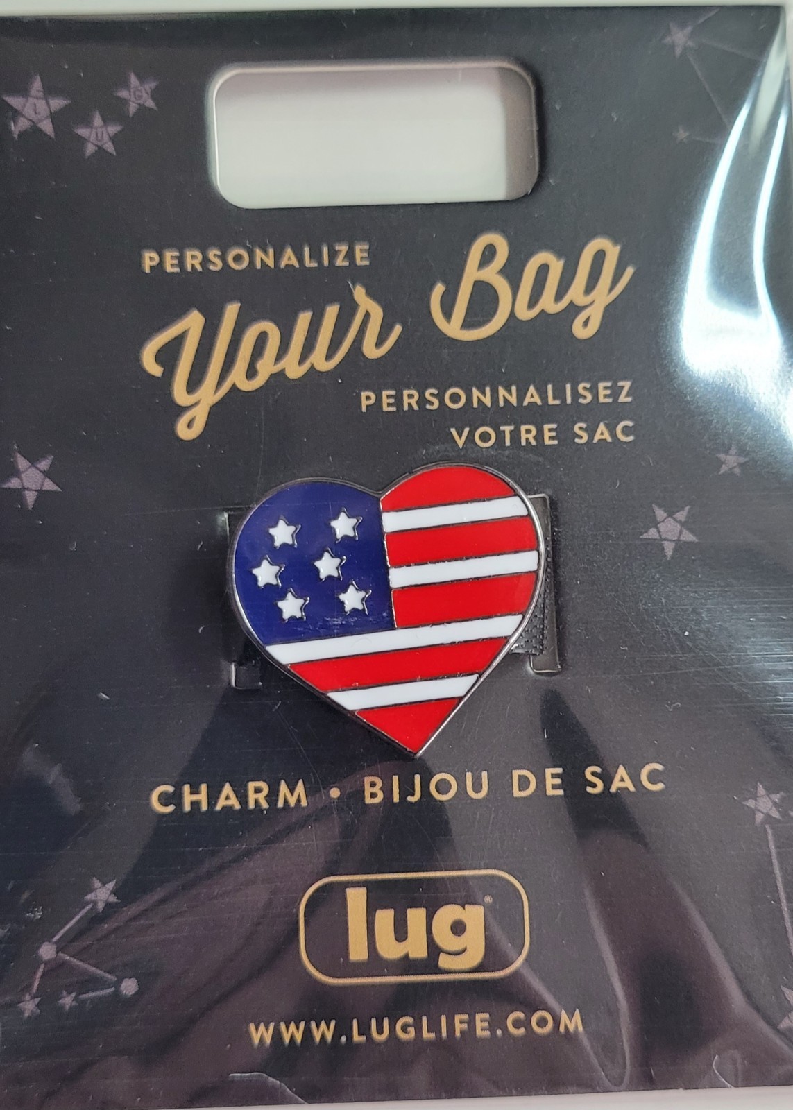 Lug “Heart America” Novelty Bag Charm ~ New In Package