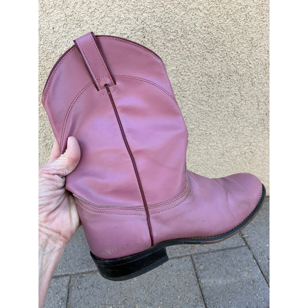Vintage Laredo Rose Tan Leather Roper Boots Women’s Size 8 M Made in USA