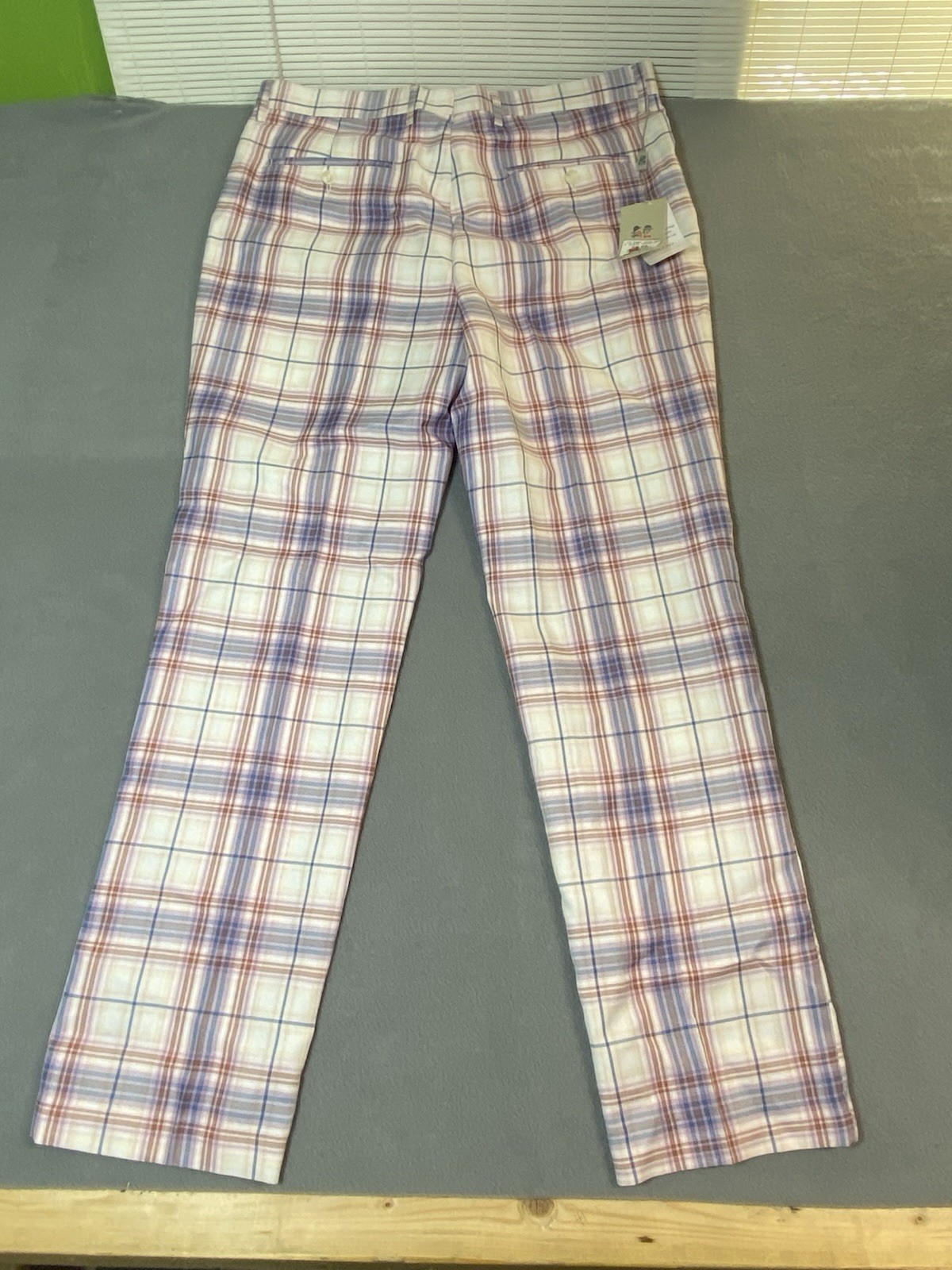 New! Kent&Park Plaid Multi Color Trousers Pants Slacks 34×30 Golf Church