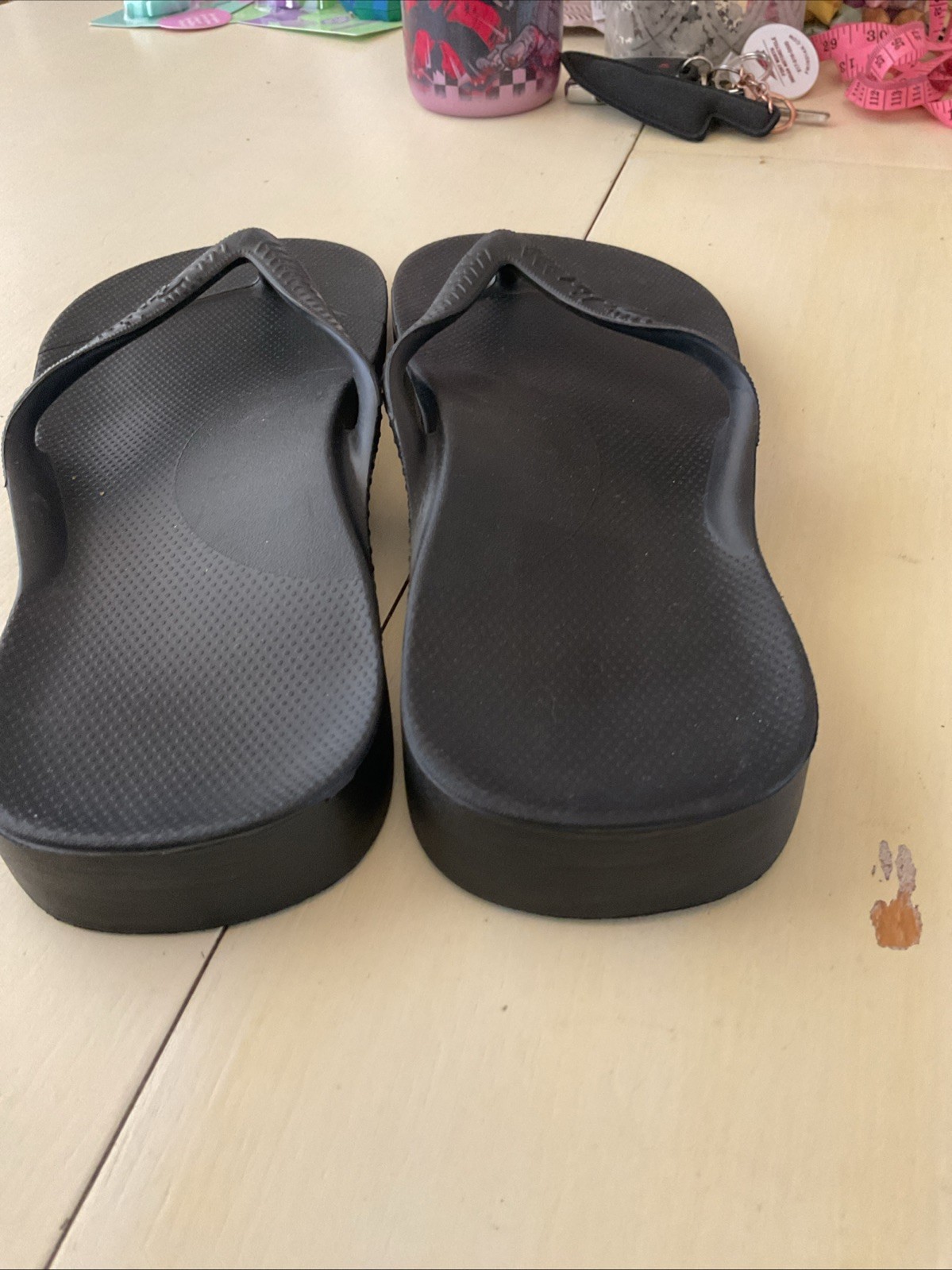 S1 Archies Arch Support Thong Flip Flops Sandals Black Size Men’s 9 Women’s 10
