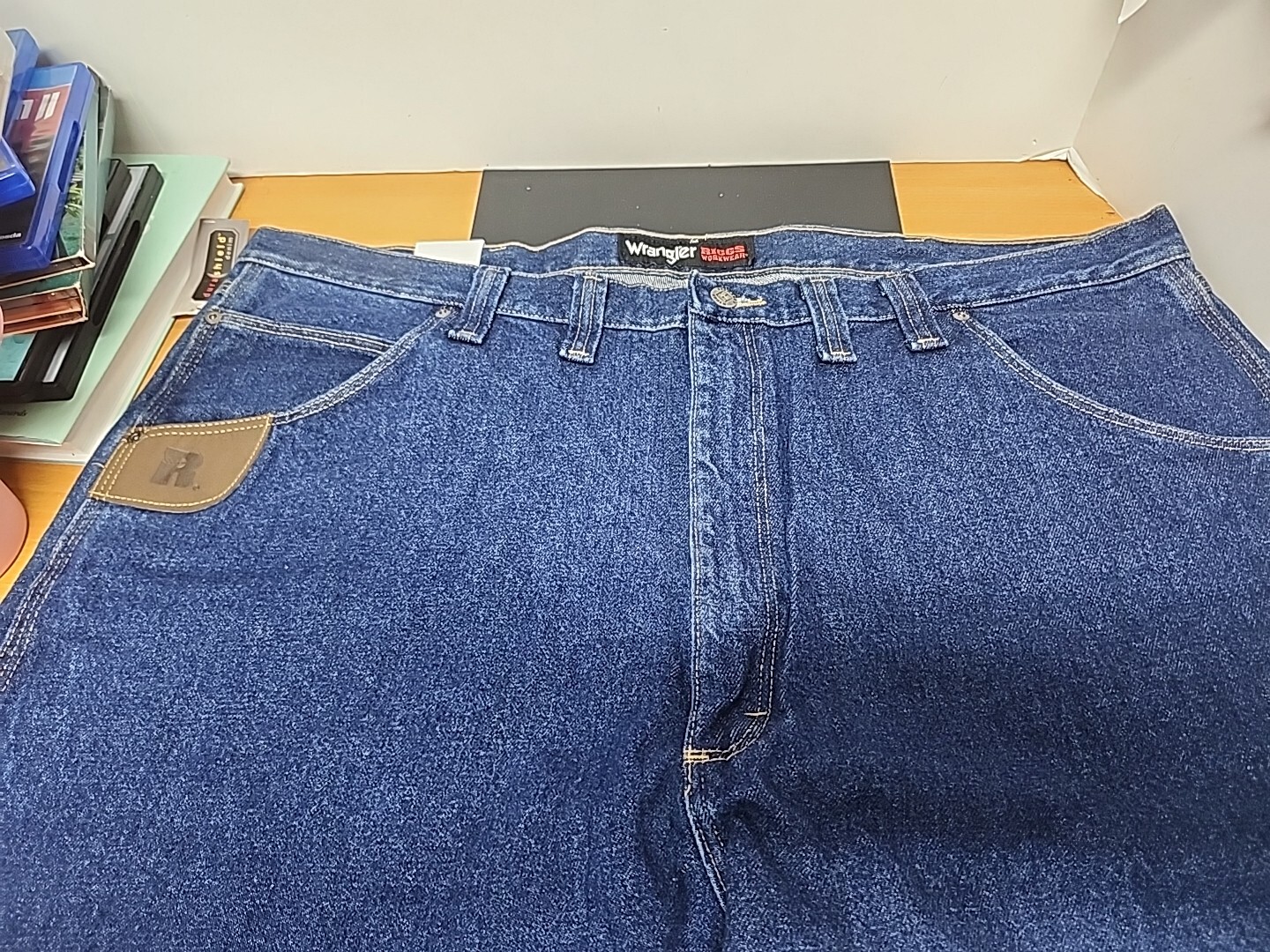 Wrangler Mens Riggs Carpenter Workwear Jeans Relaxed Fit 44×34 Dark Blue