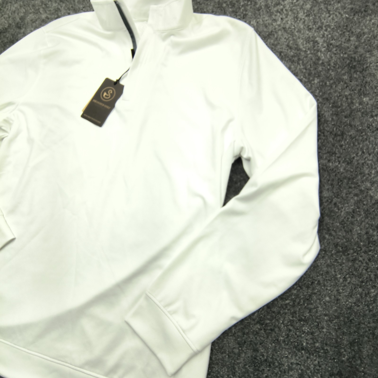 Swannies McKinnon Q Quarter Zip Men’s L White 1/4 Zip Mock Neck Golf Pullover