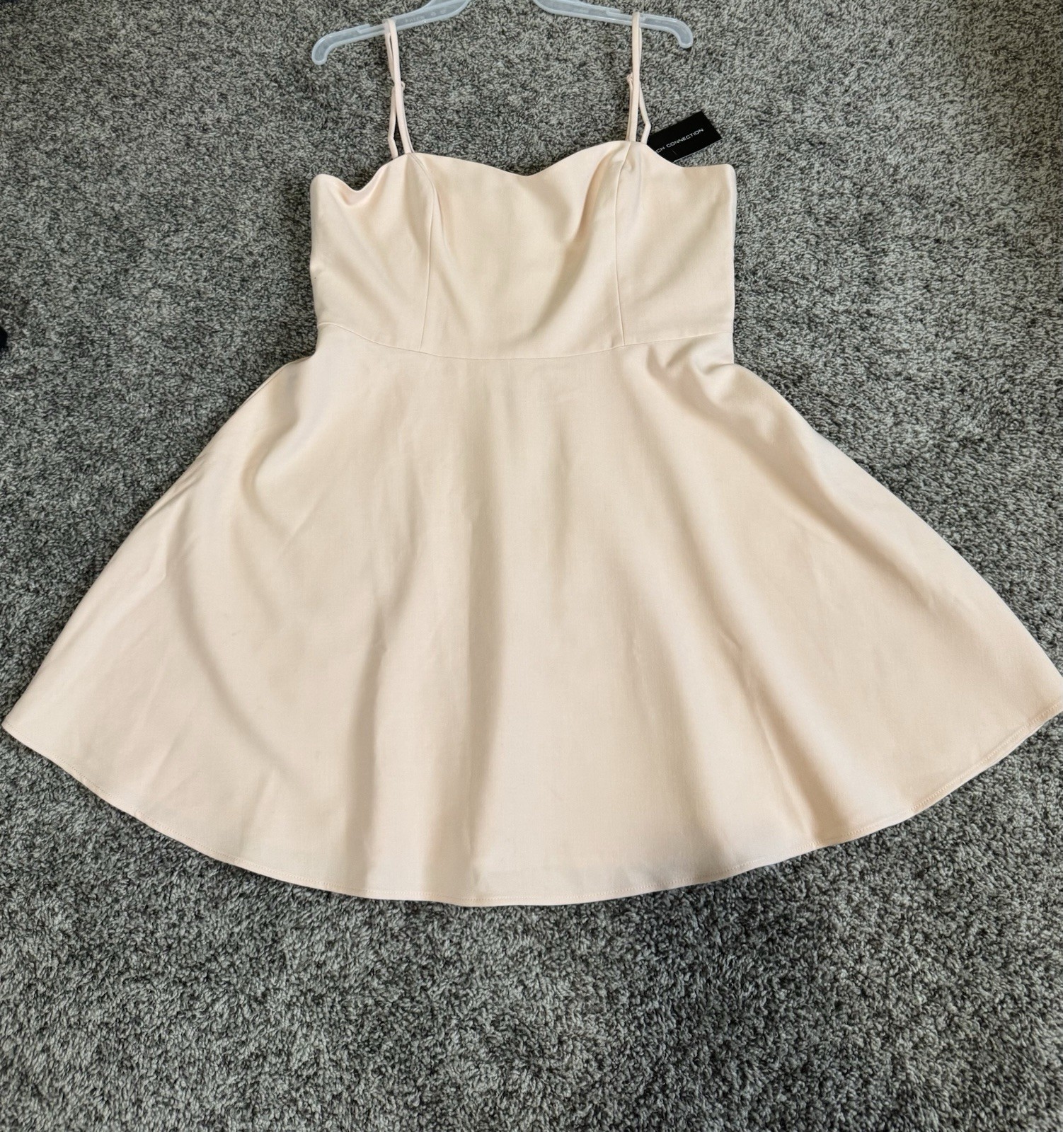 French Connection Blush Pink Fit & Dress Sweetheart Neck Sleeveless size12(A-34