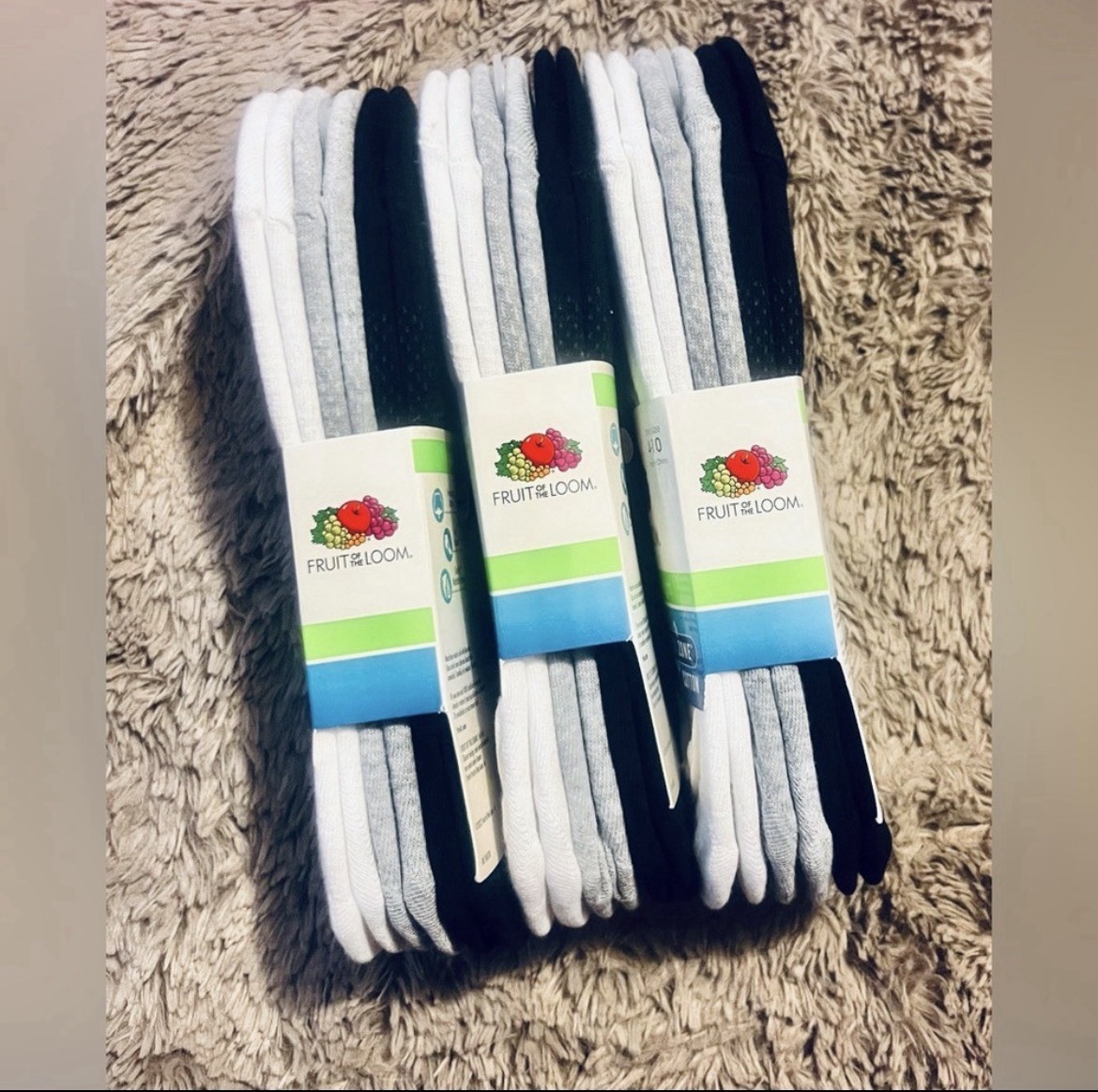 Fruit of the Loom 6 Pair Coolzone Liners White/Black/Gray (3 Packs/18 Pairs)