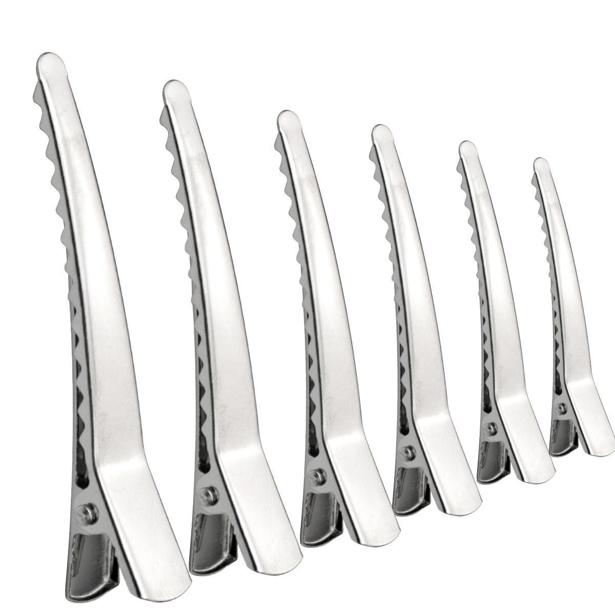50 Pack 2.36 In Hair Clips Silver Metal Alligator Hair Pins Teeth Bows Hair
