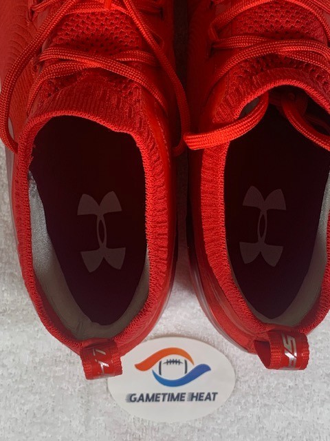 New Mens Under Armour UA Spotlight Suede MC Football Lacrosse Cleats Red 3022193