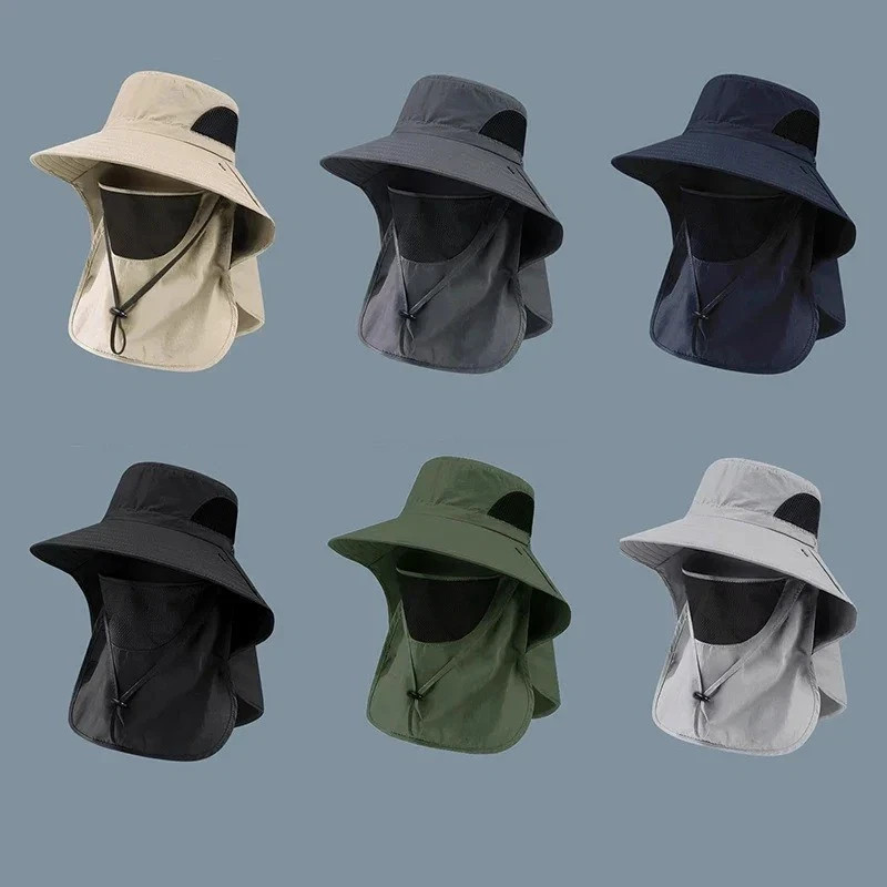 Wide Brim Sun Hat UV Protection Bucket Cap For Hiking Camping Fishing Safari Men