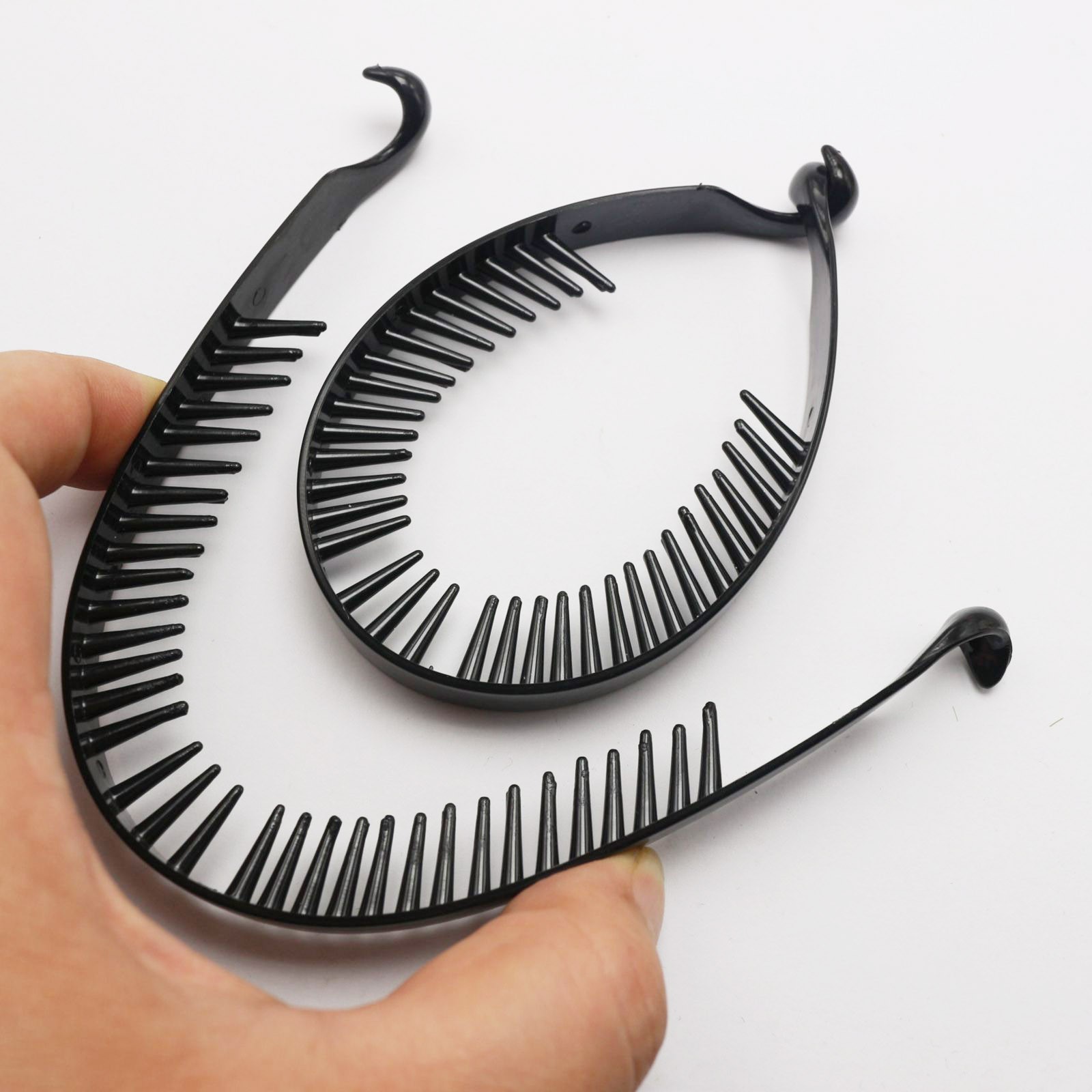 10 Pcs Black Plastic Large Twisted Ponytail Clip Holder Hair Claw 98mm Styling