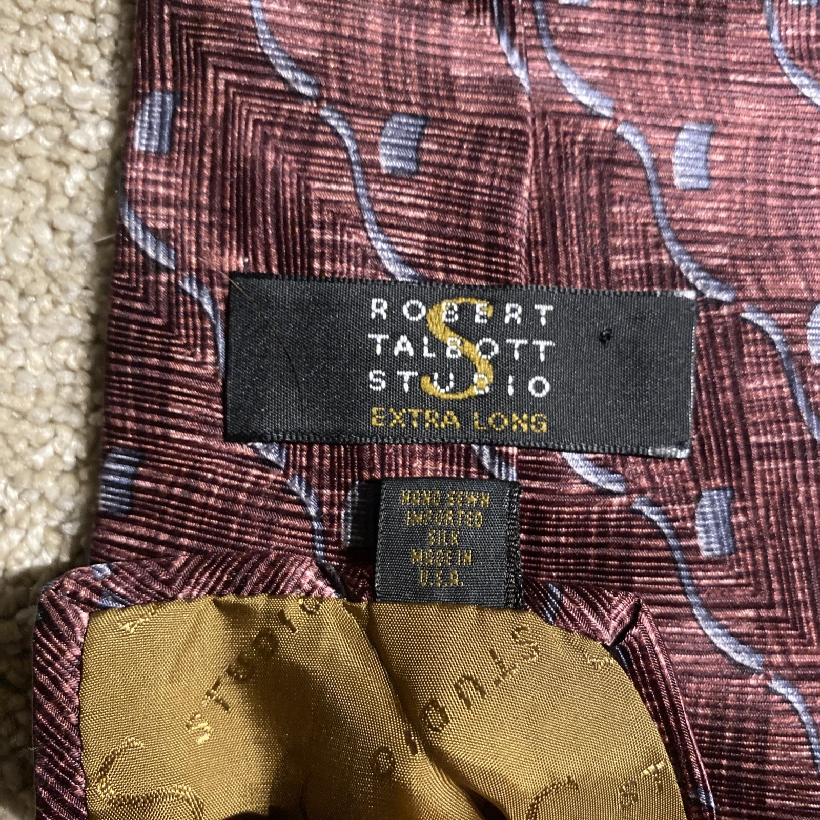 Robert Talbott Studio Extra Long 100% Silk Tie Hand Sewn 64 Inches