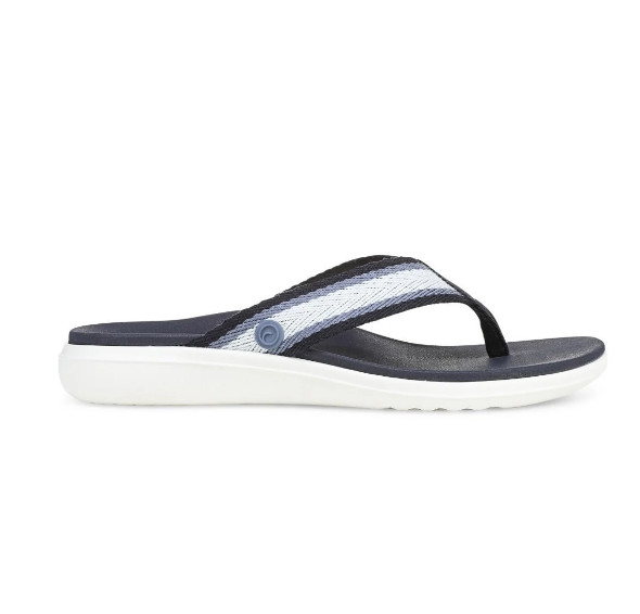 Vionic Women Beach Indigo Toe Post Sandal, Navy Blazer Multi (NEW WT)
