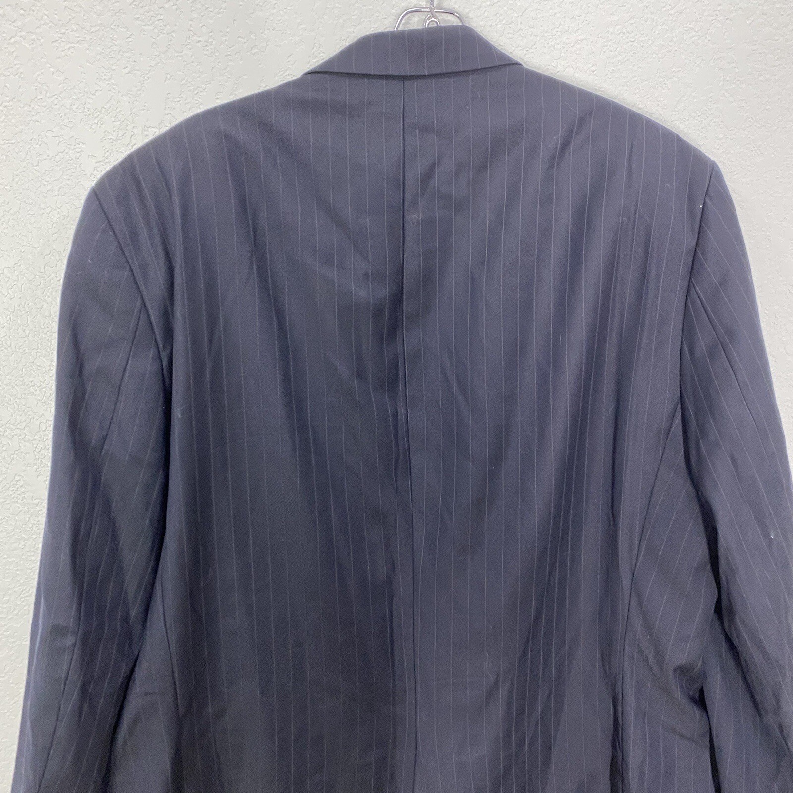 Lauren Ralph Lauren Wool Blue Stripped Blazer Mens Size 46R Formal Basic Jacket