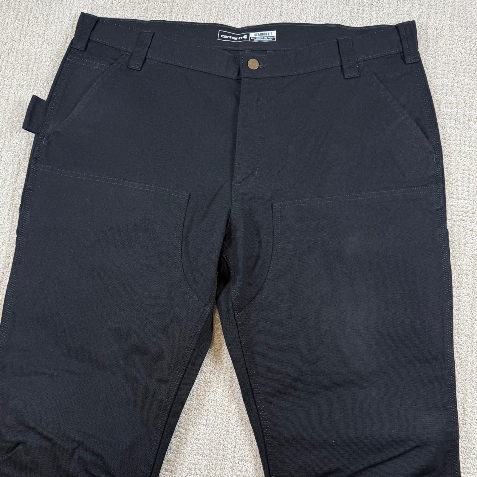 Carhartt Mens 40×30 Black Rugged Flex Double Front Utility Work Pants BN3340-M