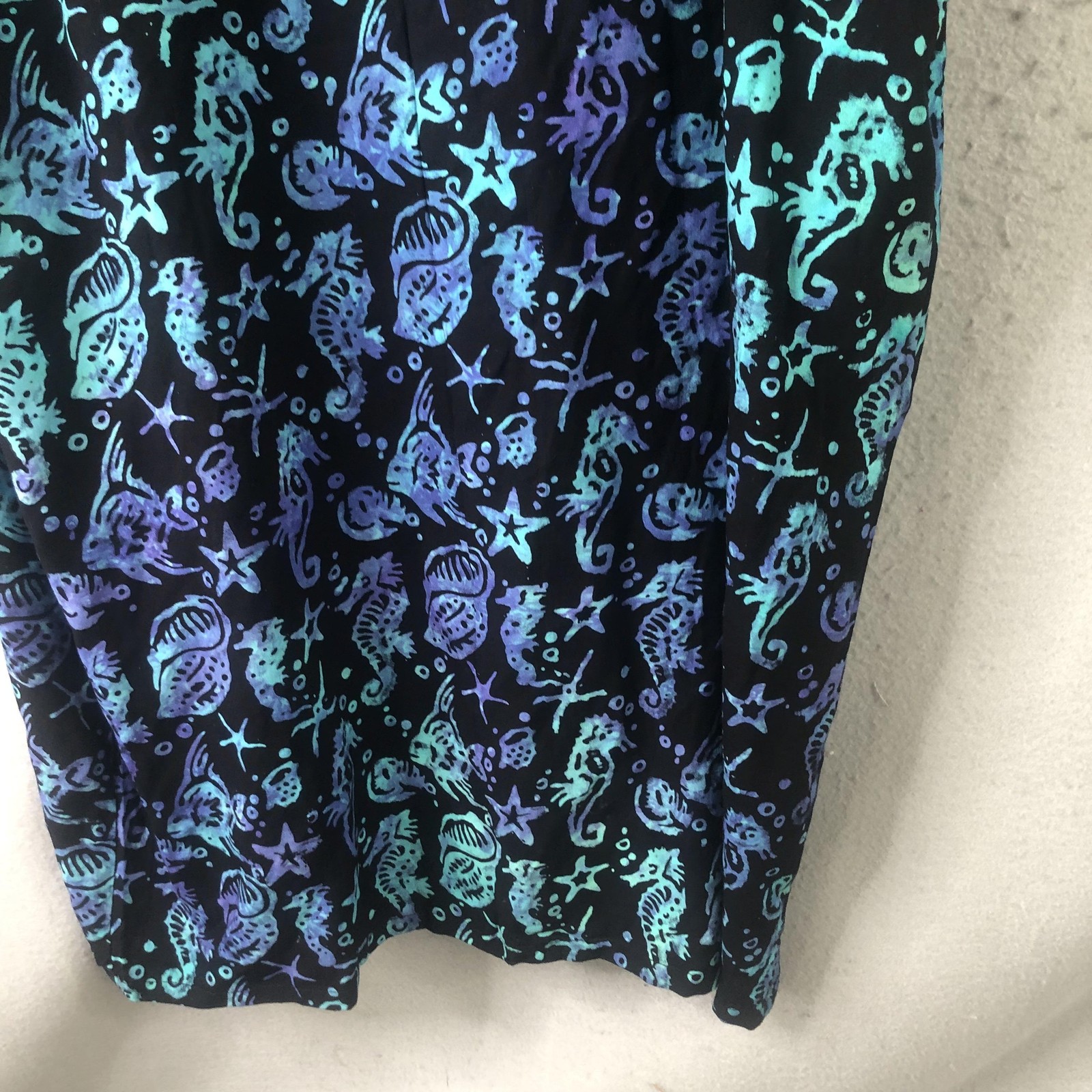 Sea Horse Topper Womens One Size Multicolor Tropical Ocean Beach Resort Cruise