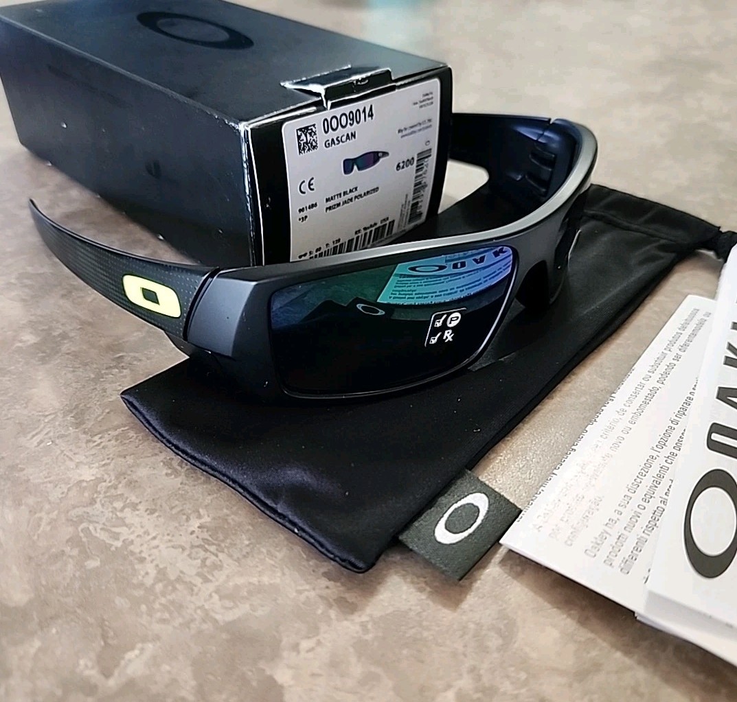 🔥 OAKLEY Gascan POLARIZED Sunglasses Hi Res Matte Black/Prizm Jade Green OO9014