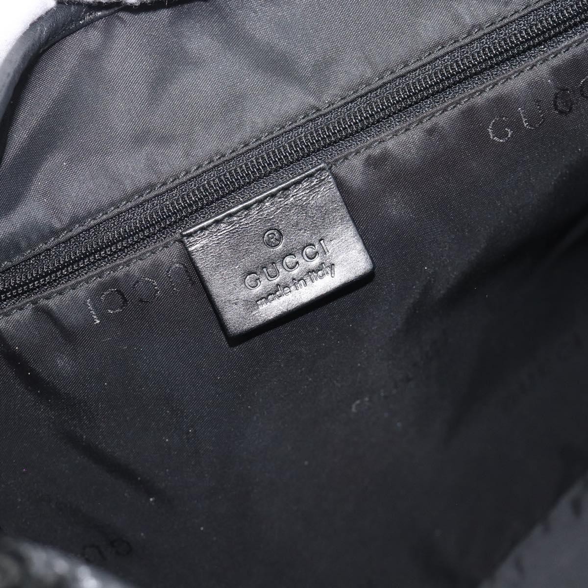 GUCCI Jackie Hand Bag Suede Black Silver 001 3346 Auth 194007