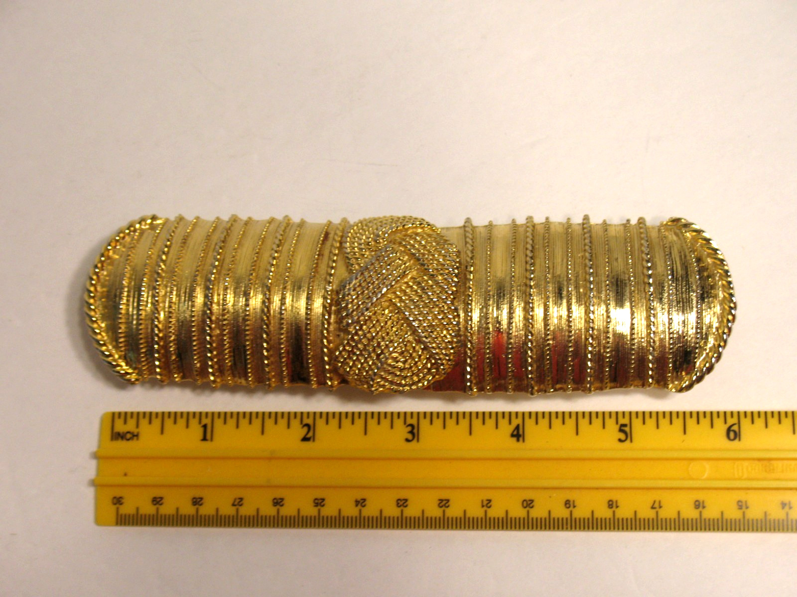 ACCESSOCRAFT NYC GOLDTONE 2 PIECE KNOT BELT BUCKLE 6 INCHES LONG