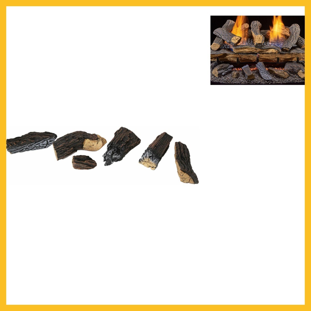 Ember Log Bed Kit Vented Ventless 1 Pack Brown Touch