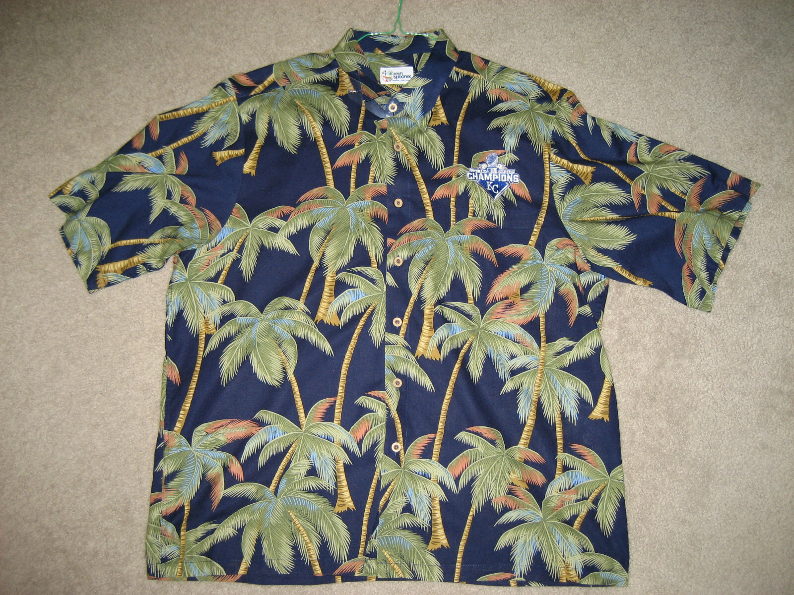 KANSAS CITY ROYALS HAWAIIAN SHIRT ‘WORLD SERIES 2015’ REYN SPOONER SZ: LARGE