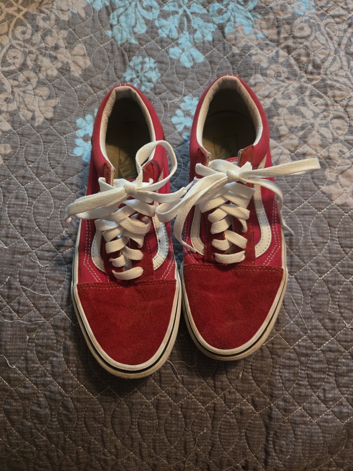 VANS Old Skool Red Retro Lace Up Sneakers Men 6.5 Women 8