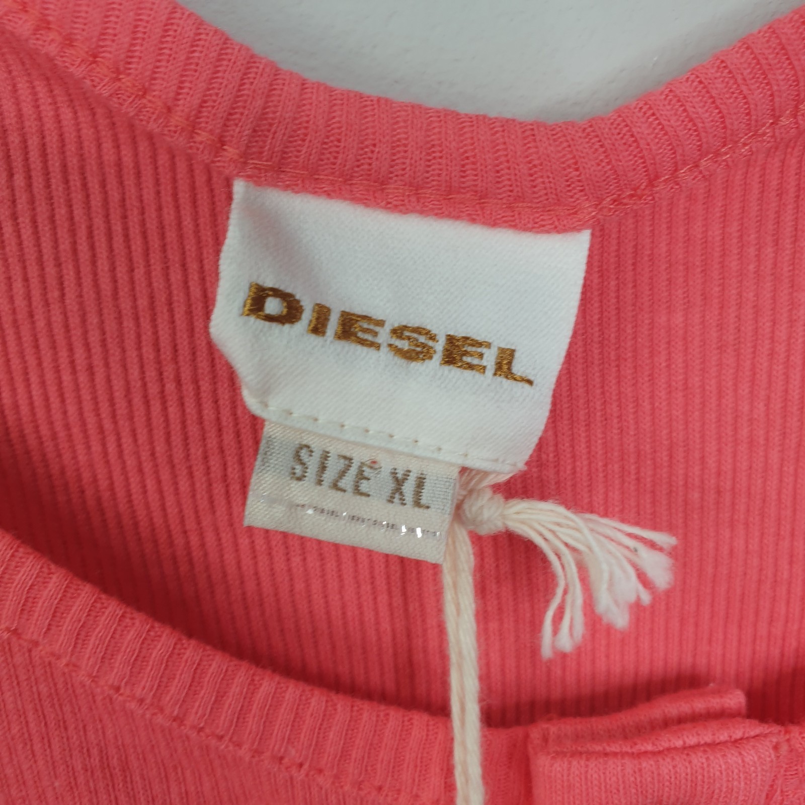 Diesel Tank Womens XL Pink Studded Logo Spellout Pixellated Cami Casual Summer