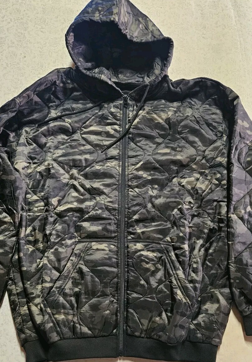 Woobie Hoodie BLACK Multicam camo full zip Parka Blanket Jacket USGI Tactical