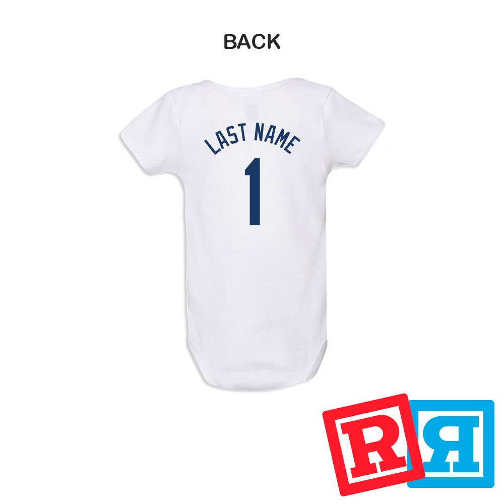 Personalized Tampa Bay Rays Gerber Baby Onesie® Cotton White Custom Bodysuit