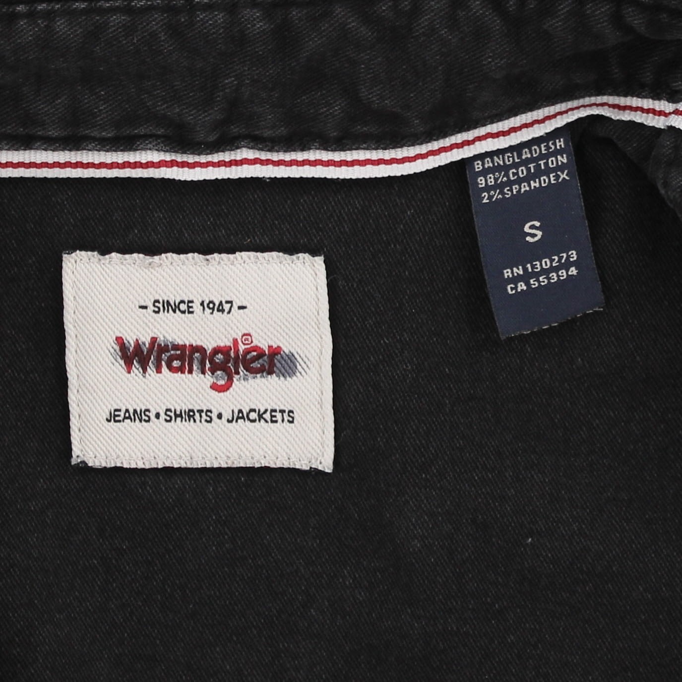 Wrangler Western Denim Button Up, Long Sleeve Button Up, Front Pockets, Black