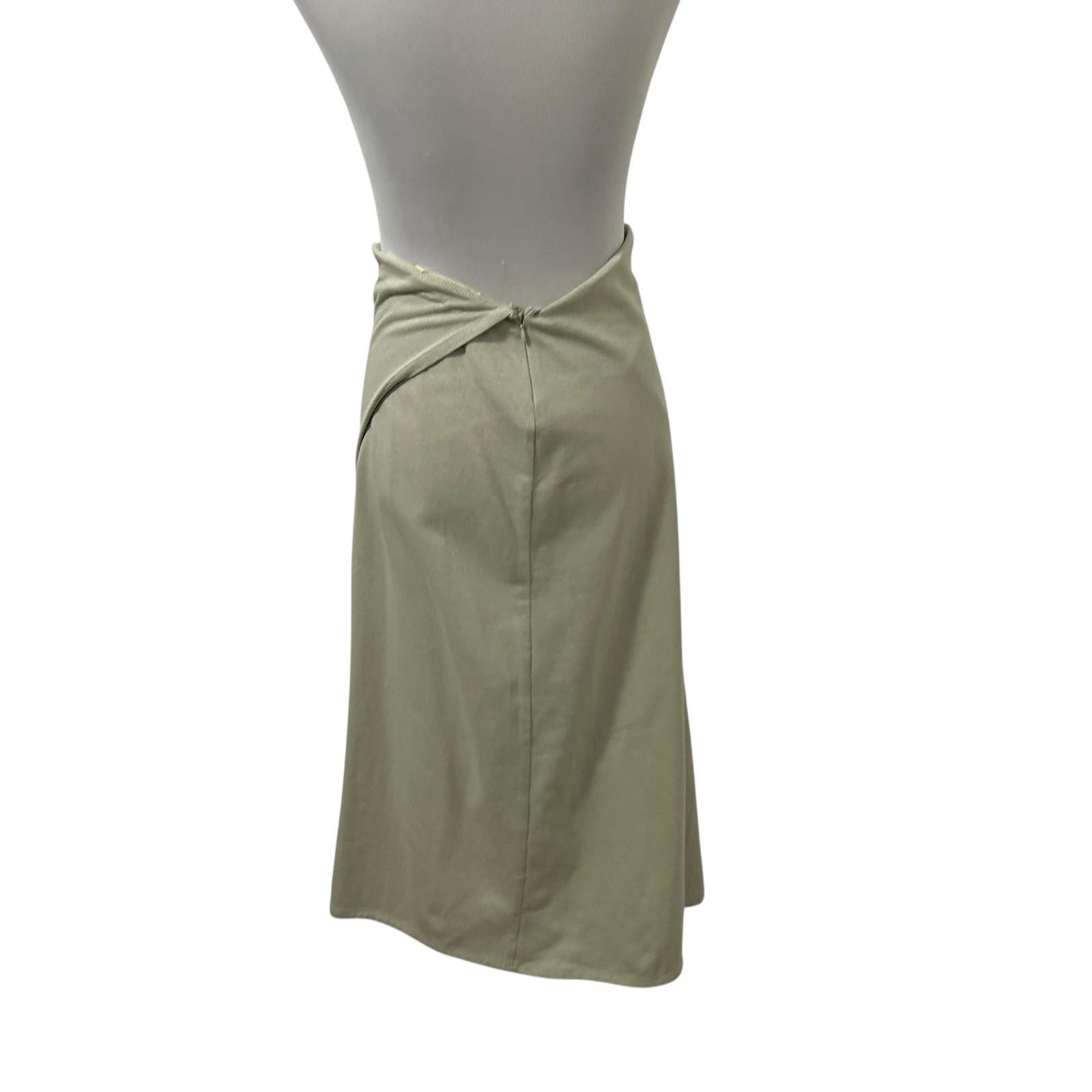 6397 Womens Draped Wrap Skirt Size XS Chalk Light Green 100% Cotton Midi