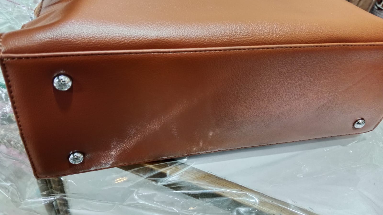 Women’s Tan Leather Office Handbag Top Handle Shoulder Tote Satchel Crossbody