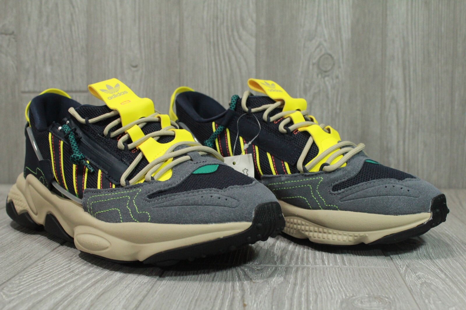 Adidas Ozweego Zip ‘Legend Ink Yellow’ Sneakers H67663 Mens 5 8.5 9 10.5 Blue