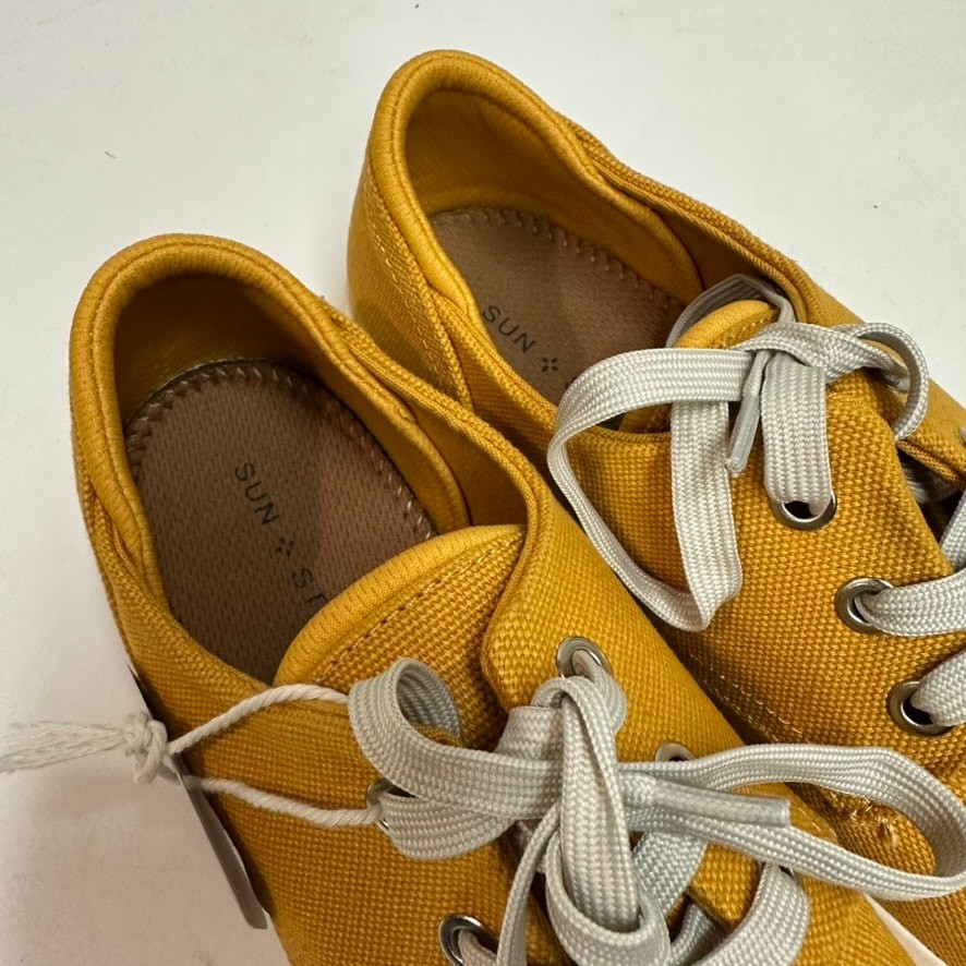 NWT Sun + Stone Men’s Kiva Lace-Up Core Sneakers Mustard Yellow Ivy Preppy 8