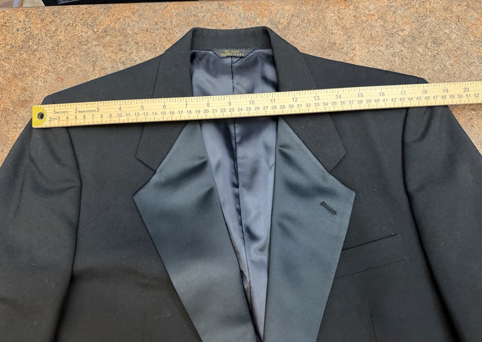 Vintage Yves Saint Laurent Formalwear Wool Tuxedo Jacket Mens 44R Black USA NICE