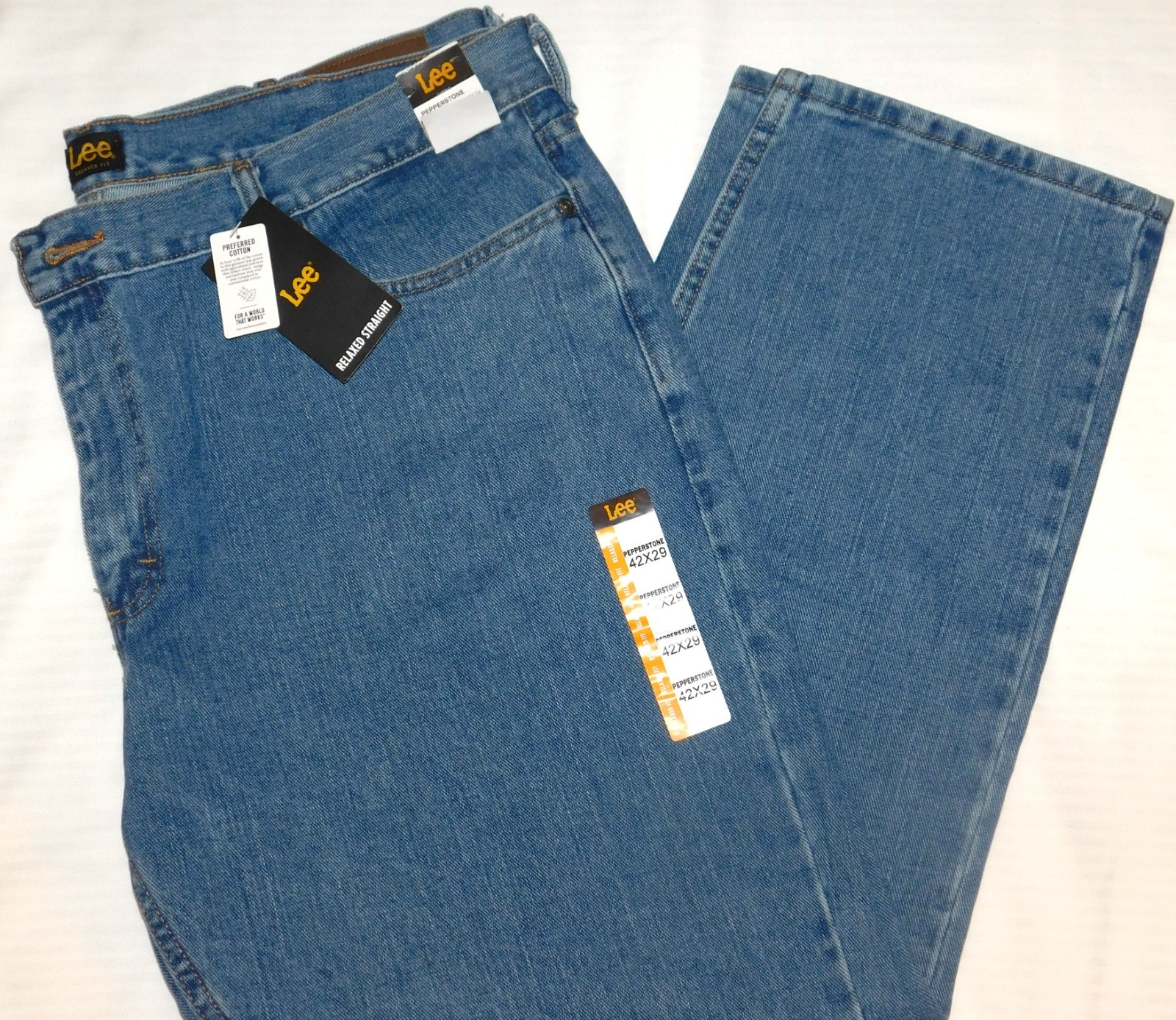 LEE Relaxed Fit Straight Leg Jeans Relaxed Seat & Thigh At Waist Pepperstone Blu