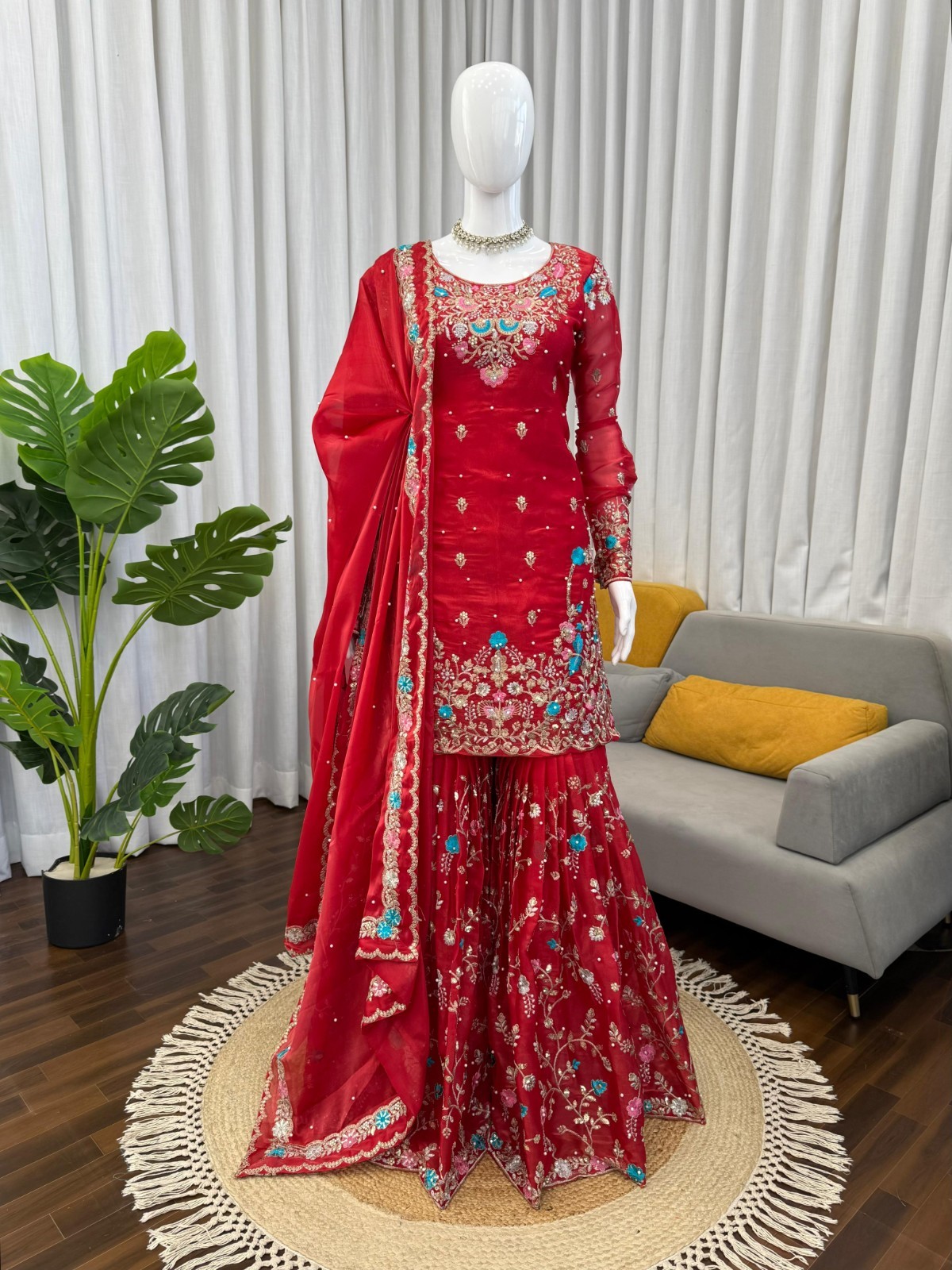 SALWAR KAMEEZ PAKISTANI INDIAN WEDDING PARTY WEAR DRESS BOLLYWOOD SUIT SHARARA