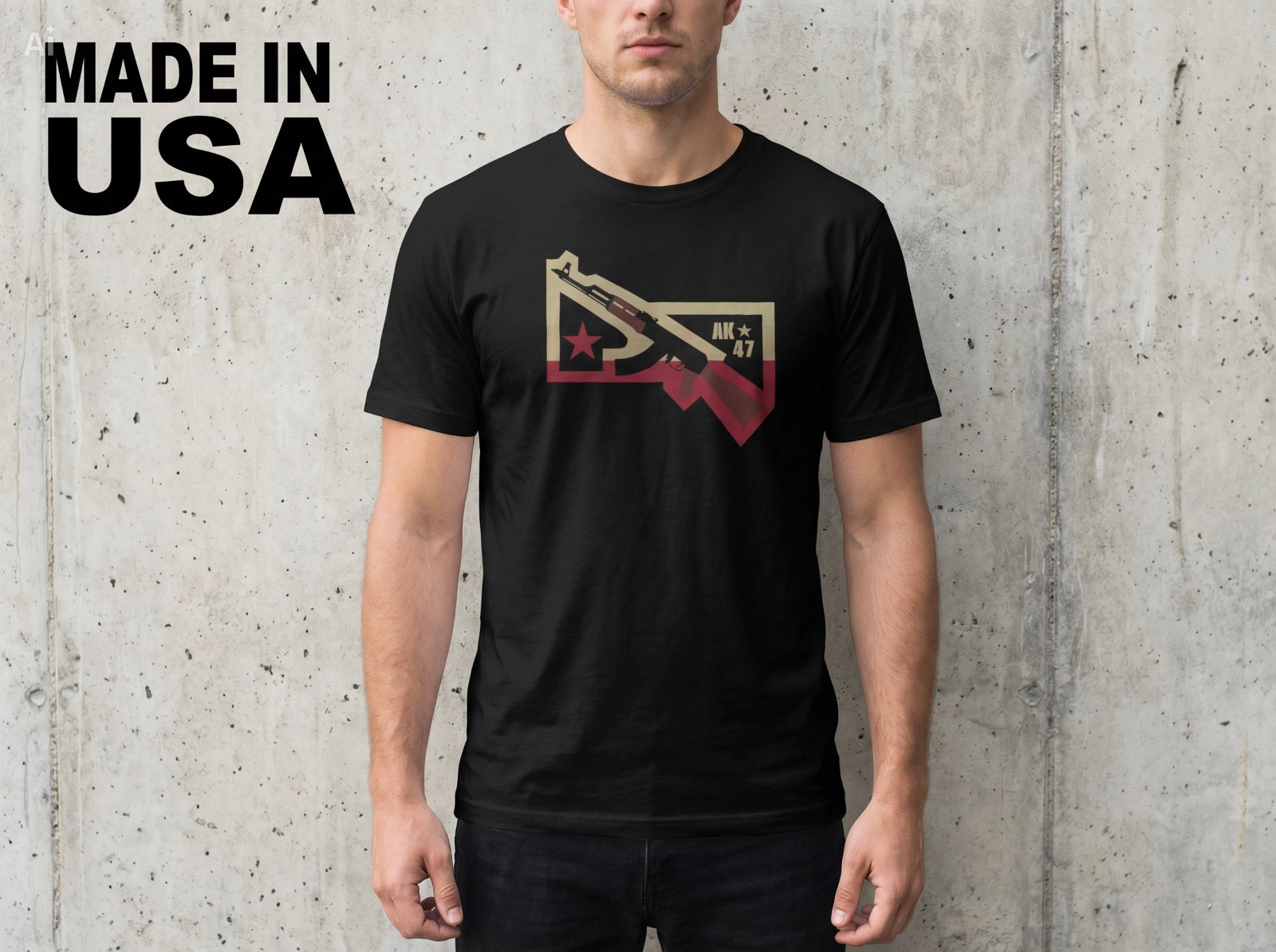 NEW AK-47 Rifle Gun – Unisex SHIRT SIZE S-2XL MADE IN USA