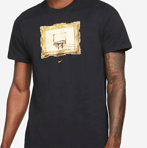 AUTHENTIC NIKE AIR DRY FRAMED BACKBOARD BLACK T SHIRT DB6815-010