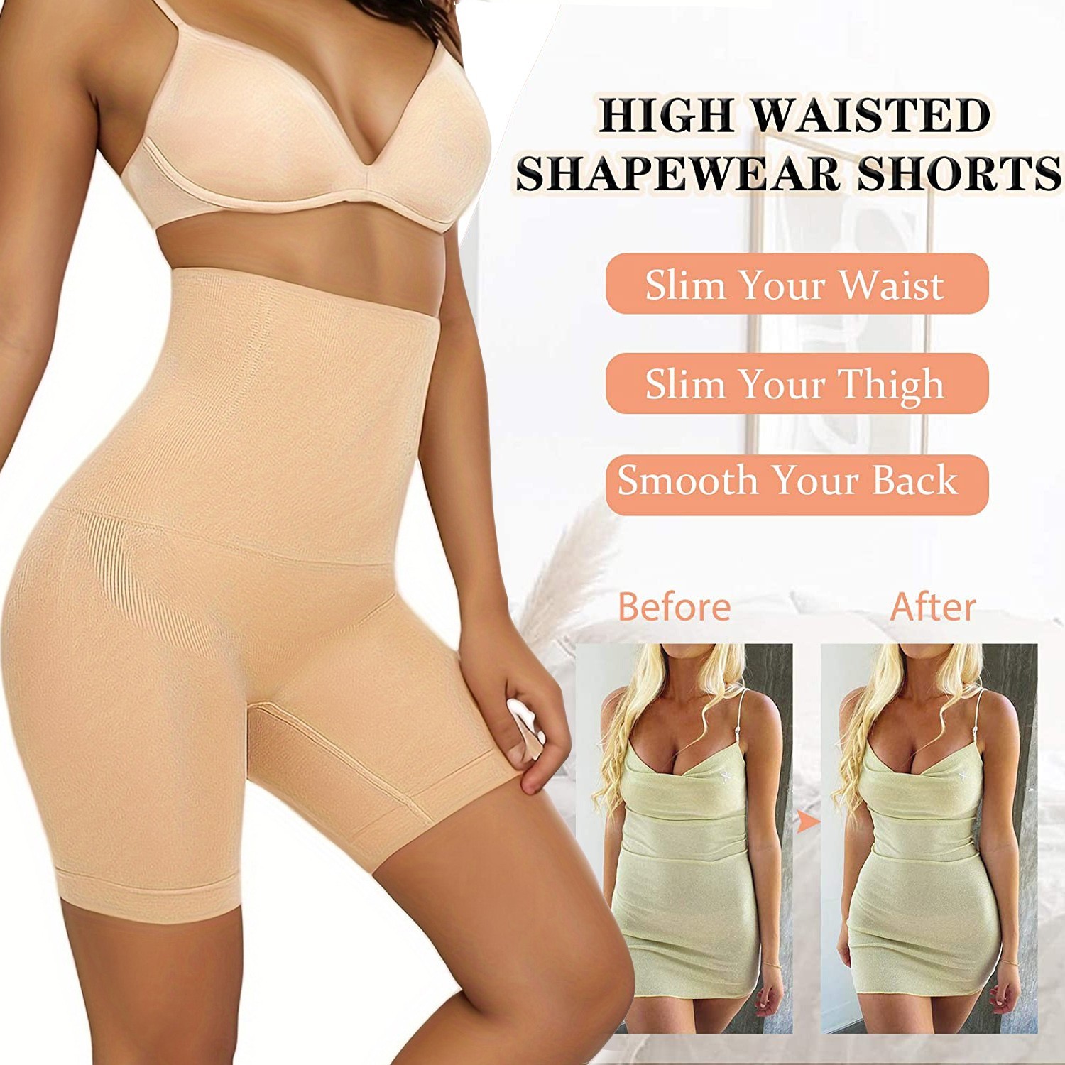 Tummy Control Panties High Waist Body Shaper Seamless Thigh Slimmer Slim Shorts