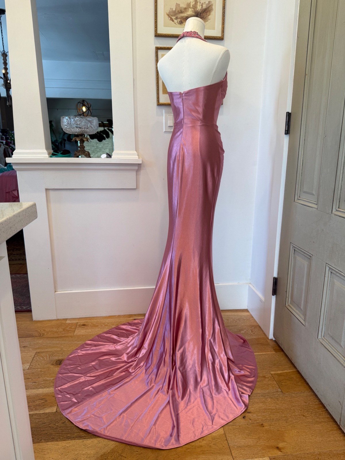 jovani size 2 pink satin gown
