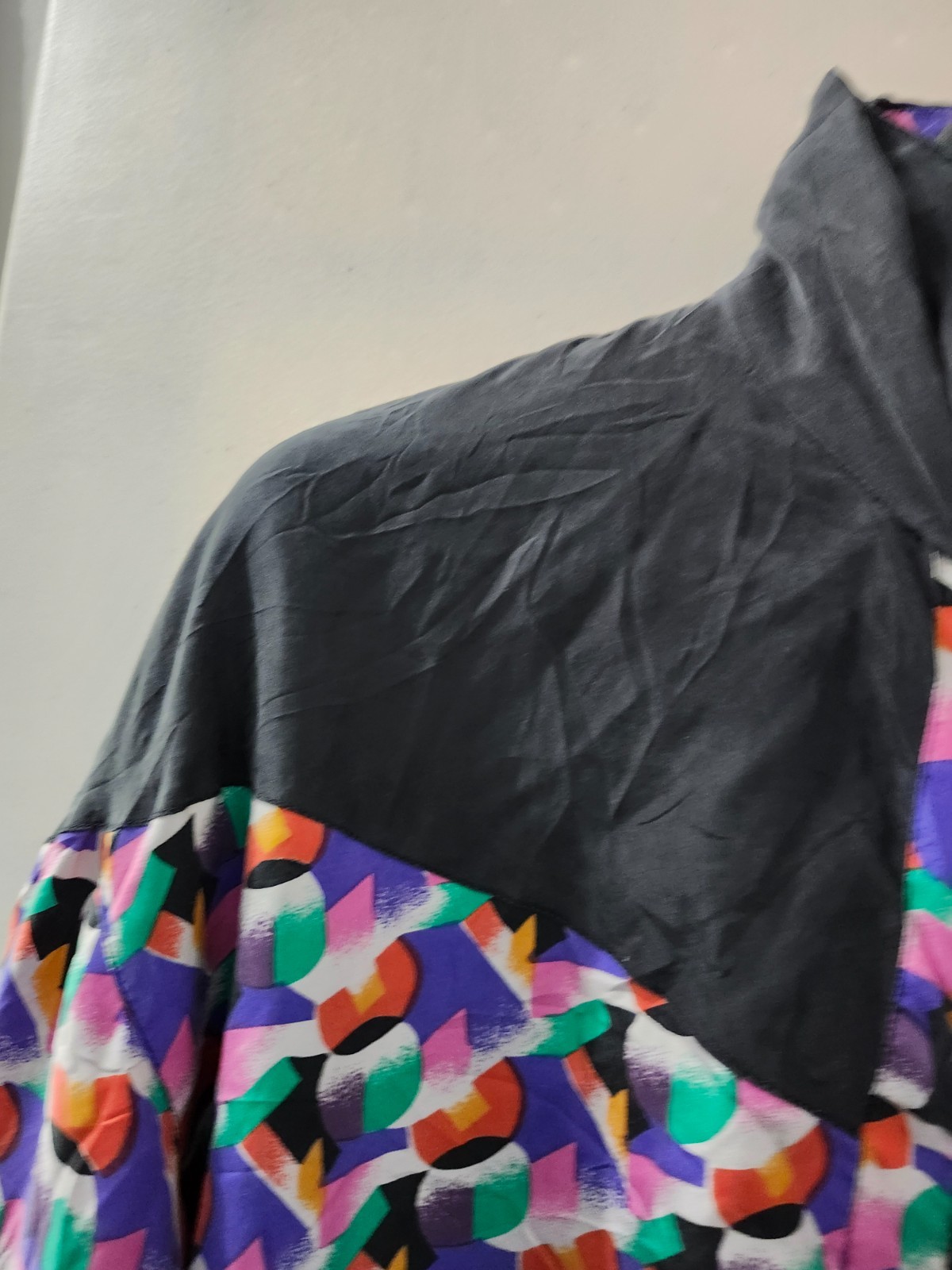 Robert Stock Limited Jacket Mens S Zip Windbreaker Silk Colorblock Wrapround VTG