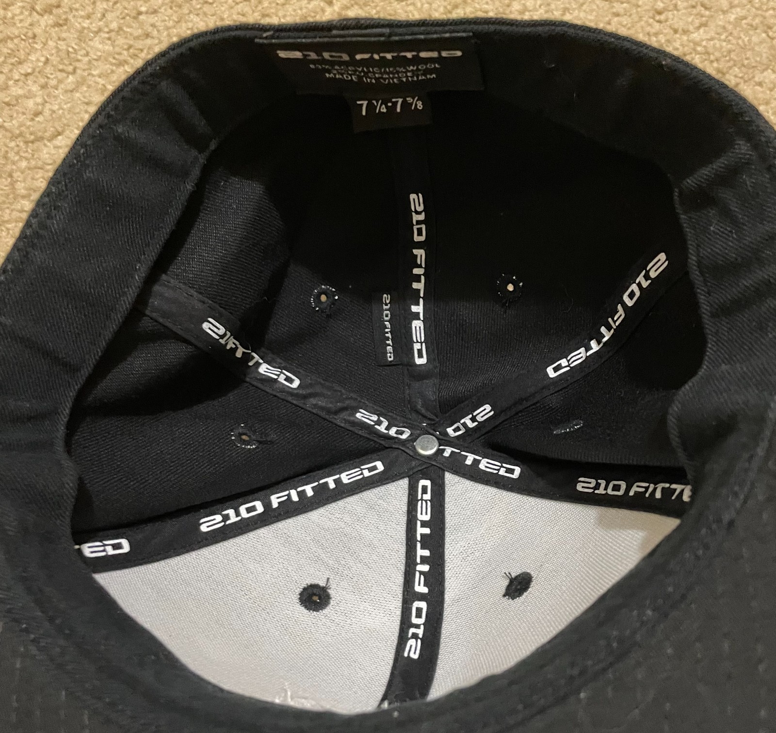 TB12 Cap Hat Black 7 1/4-7 5/8 Tom Brady Logo 210 Flex Fitted Patriots