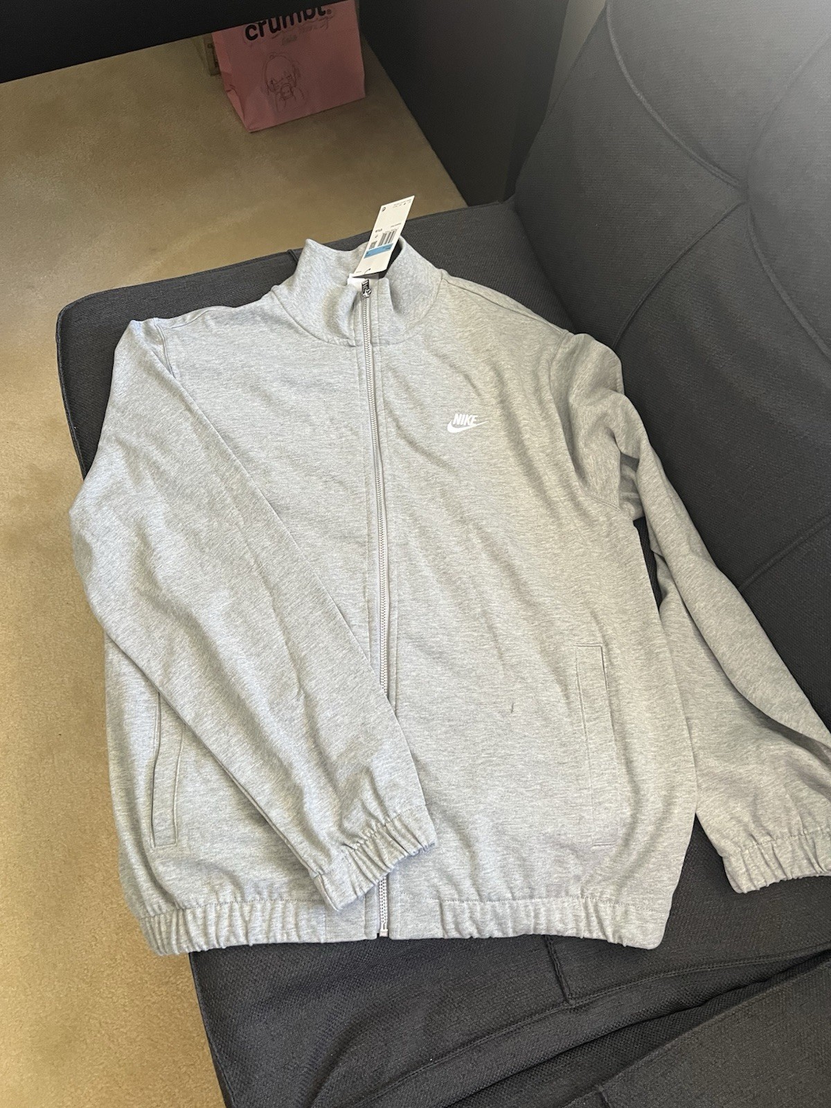 Nike Gray Full-Zip Track Jacket w/ Pockets Men’s Size M