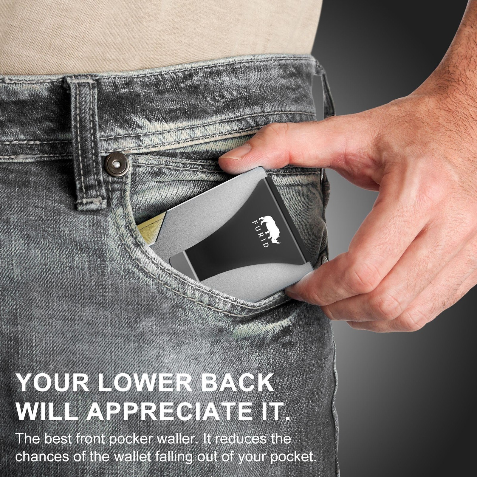 Minimalist Card Wallet for Men Slim: Rfid Metal Standard, Aluminum Silver