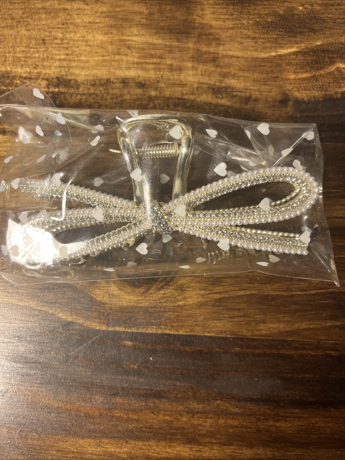 Pearl And Rhinestone Bow Hair Clip