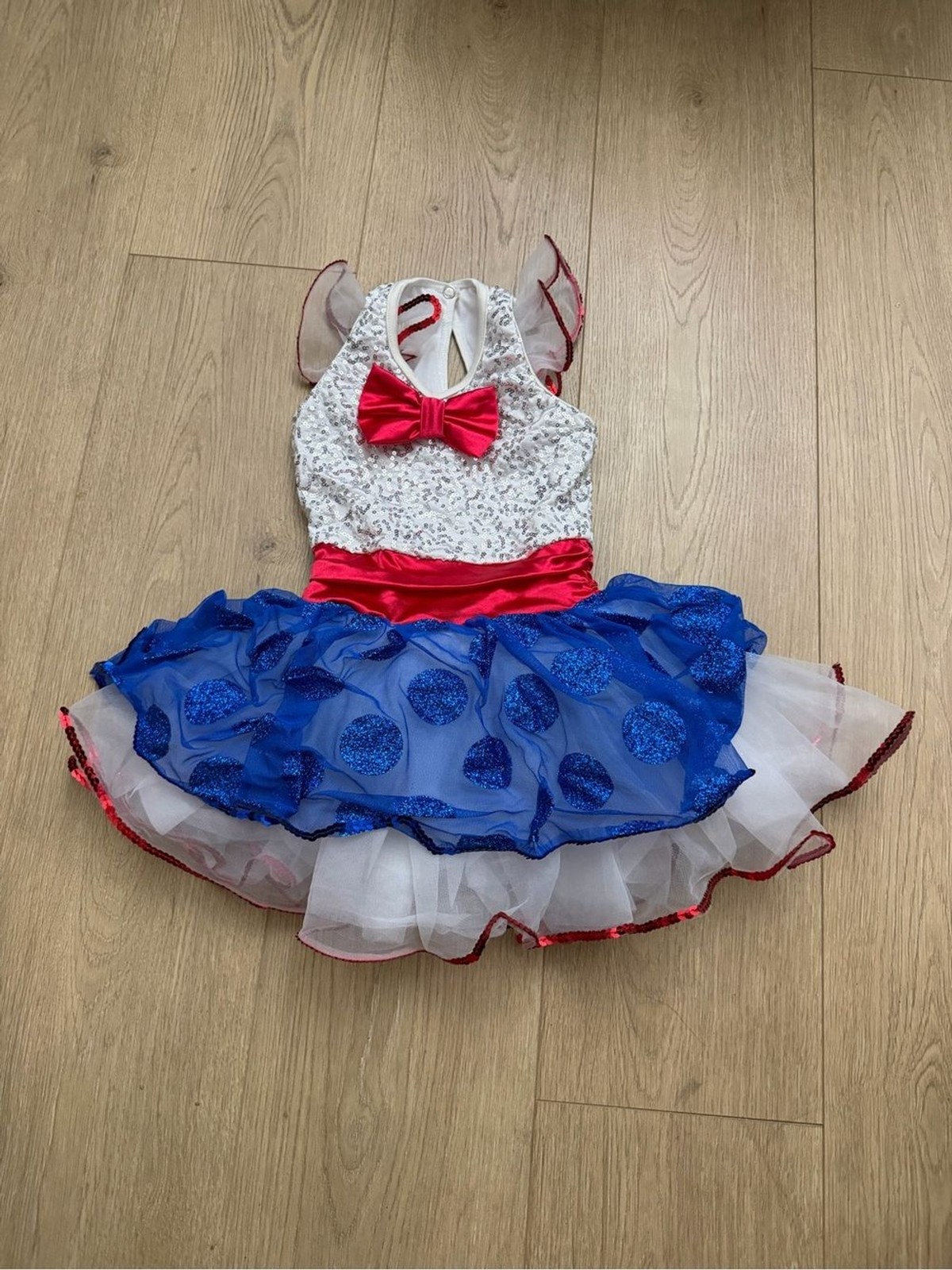 Sparkling Red, White & Blue Tutu Leotard Costume xs Good Ship Lollipop Weismann