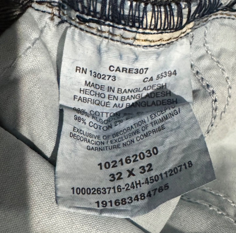 Lee Straight Taper DkBlue Size 32X32 Distance Active Stretch 98% Cotton/Elastane